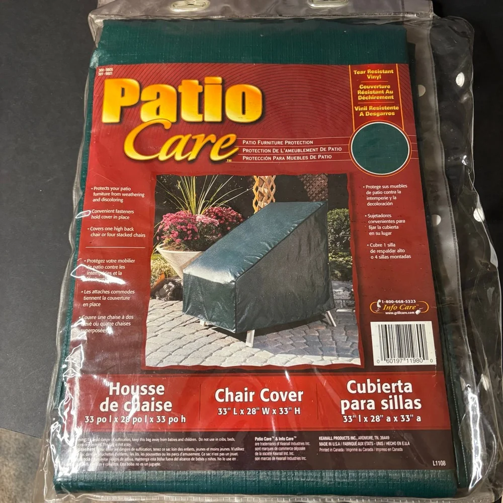 Patio Care Green Outdoor Chair Cover - Light Weight Material 33 x 28 x 33